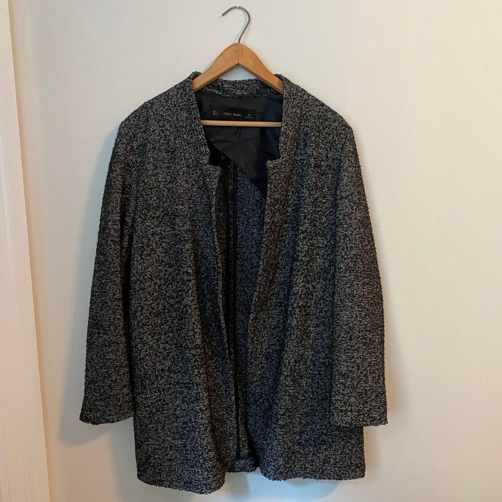 Wool-Blend Notched-Collar Blazer